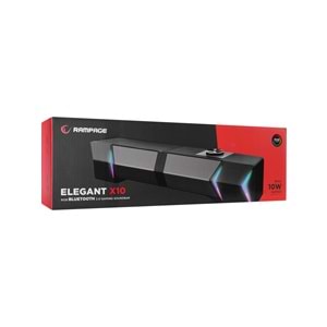 Rampage Elegant X10 2.0 Bluetooth'lu Rms 3W*2 RGB Işıklı Multimedia Usb 5V 45dB Gaming Oyuncu Speaker