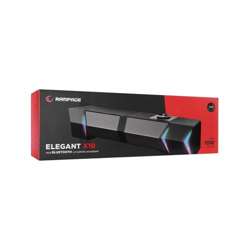 Rampage Elegant X10 2.0 Bluetooth'lu Rms 3W*2 RGB Işıklı Multimedia Usb 5V 45dB Gaming Oyuncu Speaker