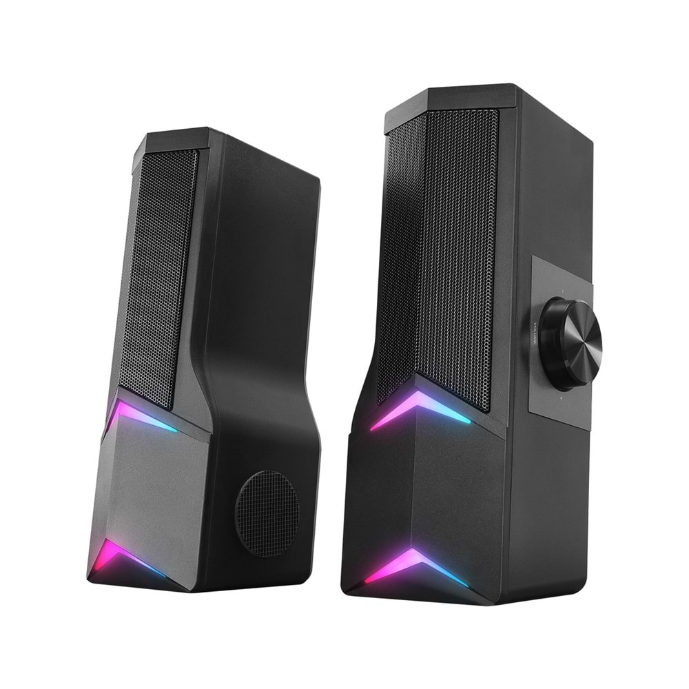 Rampage Elegant X10 2.0 Bluetooth'lu Rms 3W*2 RGB Işıklı Multimedia Usb 5V 45dB Gaming Oyuncu Speaker