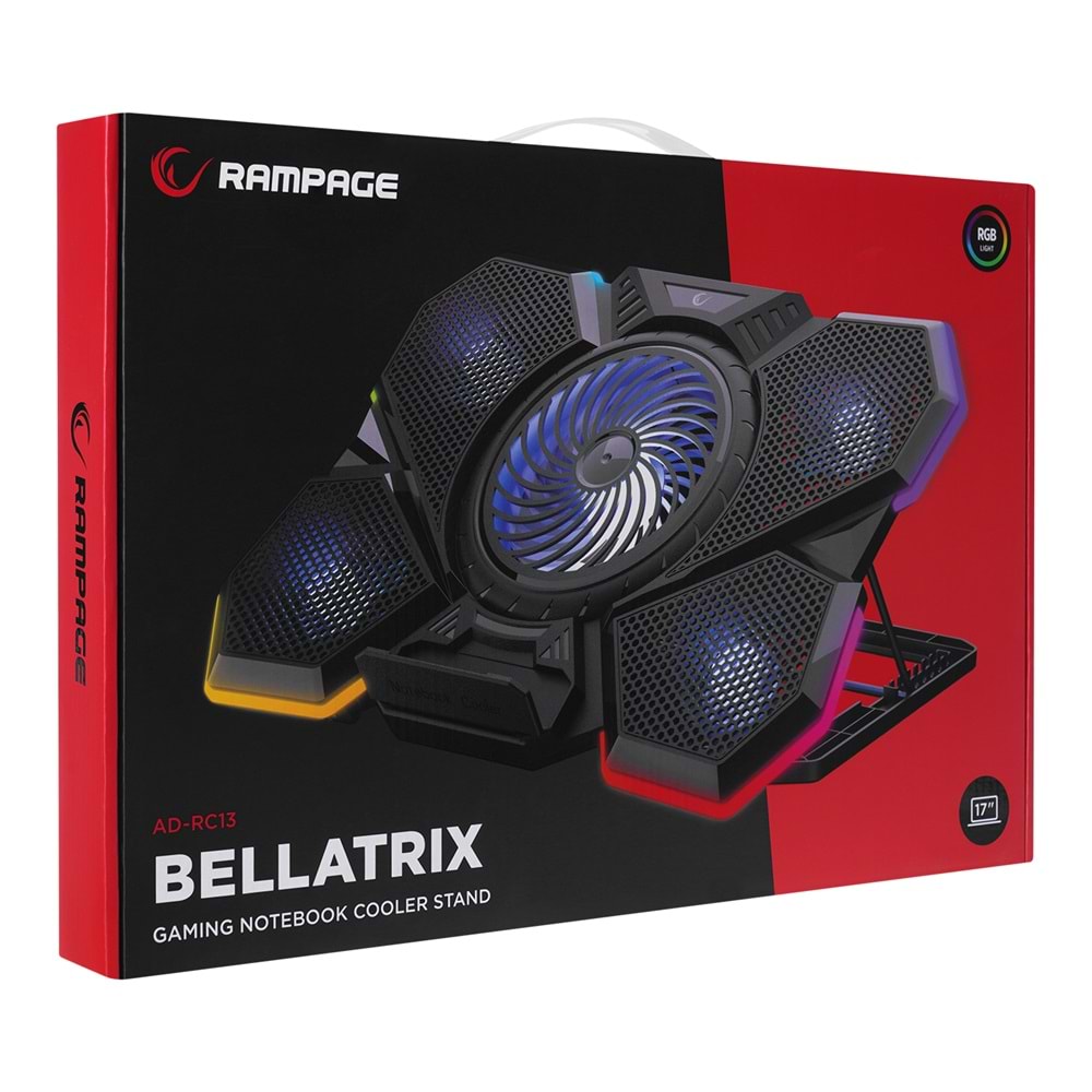 Addison Rampage AD-RC13 BELLATRIX Siyah 5 Fan 2 USB RGB Işıklı 15