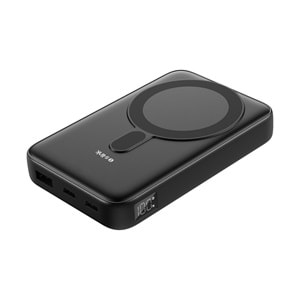S-link M1051 10000mAh Magsafe 15W + Watch 2.5W HSC22.5W+PD20W+QC3.0 Siyah LCD Taşınabilir Şarj Cihazı Powerbank
