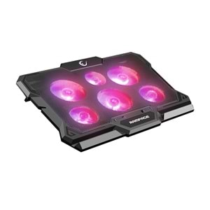 Rampage AD-RC10 X-GUST Siyah 6 Fanlı Rainbow Işıklandırmalı Notebook Soğutucu Stand
