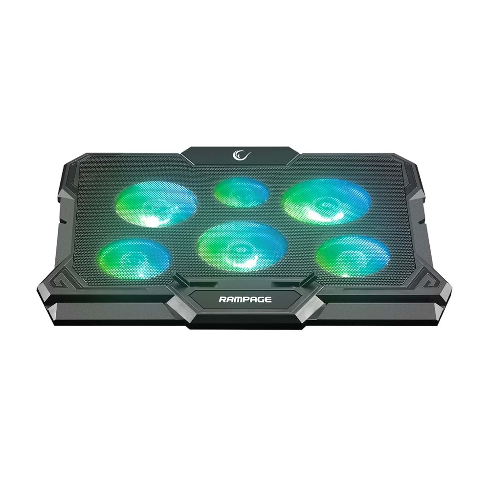 Rampage AD-RC10 X-GUST Siyah 6 Fanlı Rainbow Işıklandırmalı Notebook Soğutucu Stand