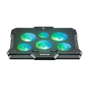 Rampage AD-RC10 X-GUST Siyah 6 Fanlı Rainbow Işıklandırmalı Notebook Soğutucu Stand