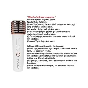 Mikado MD-16BT Favorite Beyaz TF Kart Destekli Bluetooth Wireless Karaoke Mikrofonlu 1200mAh Taşınabilir Speaker