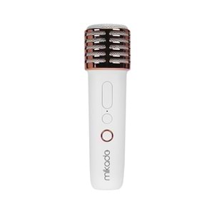 Mikado MD-16BT Favorite Beyaz TF Kart Destekli Bluetooth Wireless Karaoke Mikrofonlu 1200mAh Taşınabilir Speaker
