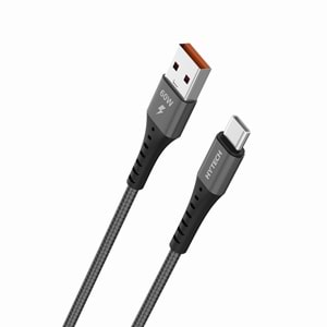 Hytech HY-X431 1M 3A Type-C Örgülü Koyu Gri Data + Şarj Kablosu
