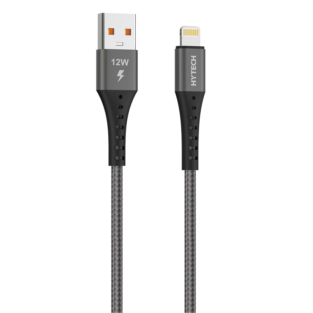 Hytech HY-X331 1m 2.4A Lightning Koyu Gri Data + Şarj Kablosu