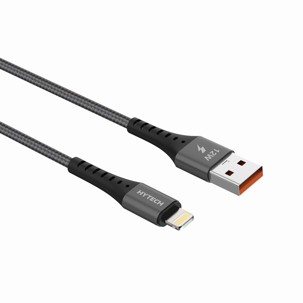 Hytech HY-X331 1m 2.4A Lightning Koyu Gri Data + Şarj Kablosu