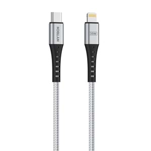Hytech HY-X806 35W 1m Type-C to Lightning PD QuickCharge Örgülü Silver Gri Hızlı Şarj Kablosu