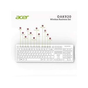 Acer eMachines EAK920 Beyaz Kablosuz Q Klavye + Mouse Set