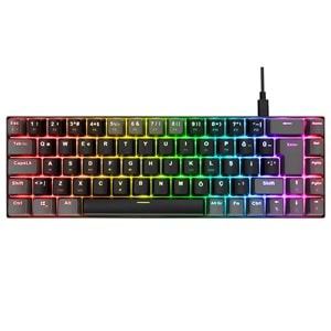 Acer eMachines EAK68 Siyah/Gri USB RGB Backlight RED SWITCH Mekanik Q 68 Tuşlu Mini Gaming Oyuncu Klavyesi