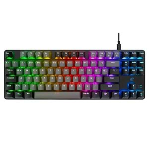 Acer eMachines EAK87 Gri/Siyah USB RGB Backlight RED SWITCH Mekanik Q 87 Tuşlu TKL Gaming Klavye
