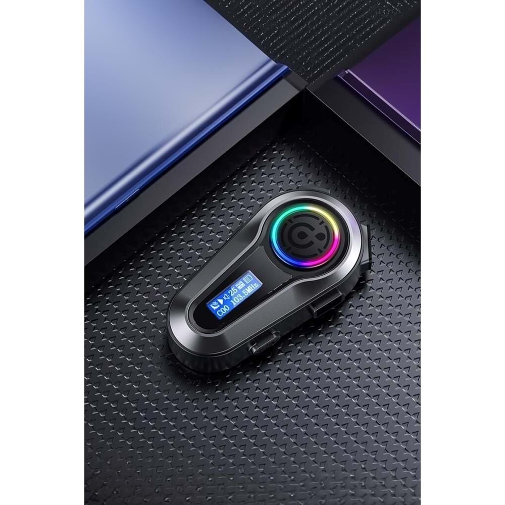 Torima Q10 Helmet Siyah LCD Ekranlı Bluetooth Motosiklet Kulaklığı Intercom