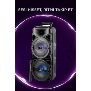 KTS-2411 Kablosuz Mikrofonlu 5.0 Bluetooth Hoparlör Fm Radyo Speaker