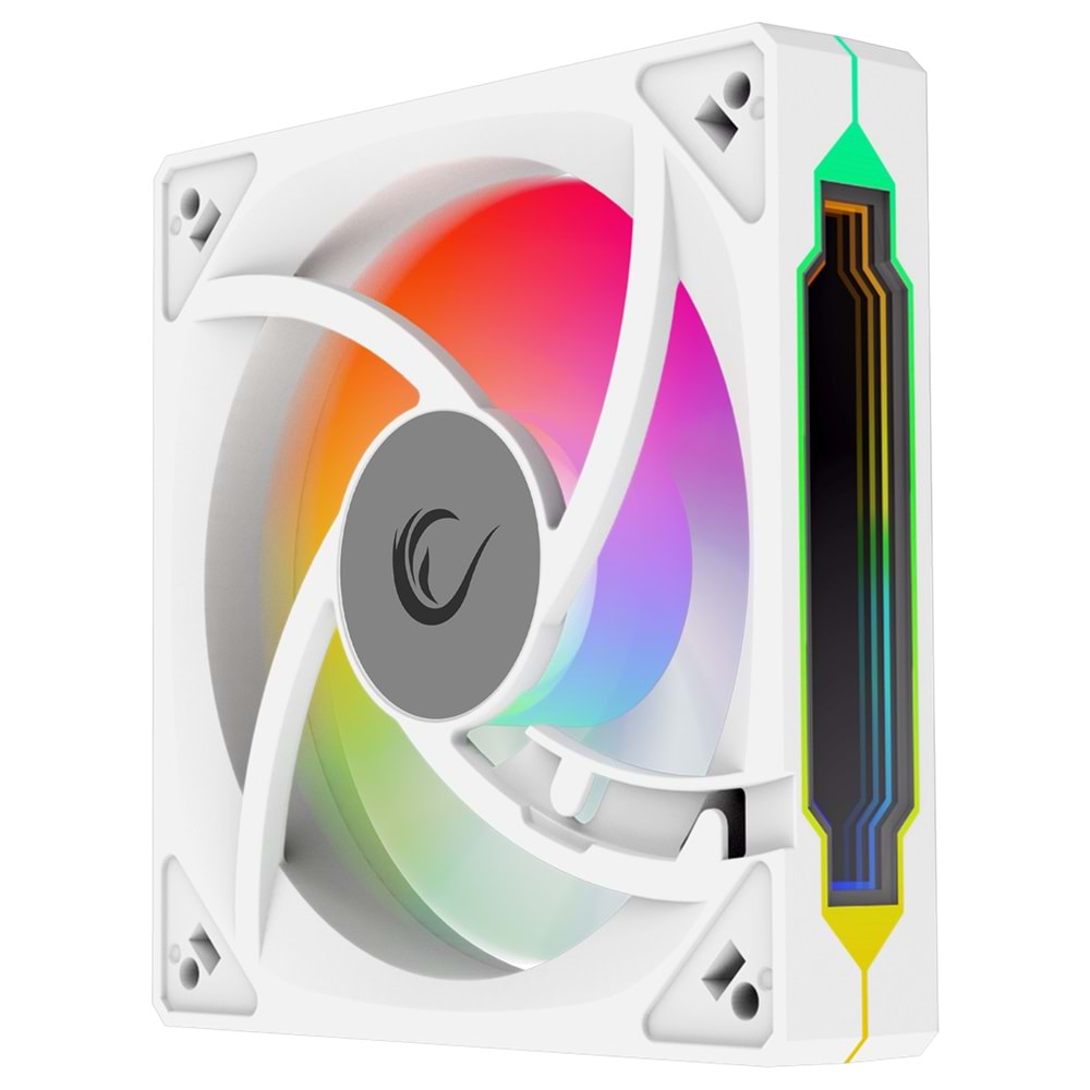 Rampage 7C-120B 120*120*25mm Double Ring Aynalı ARGB Beyaz Kasa Fanı