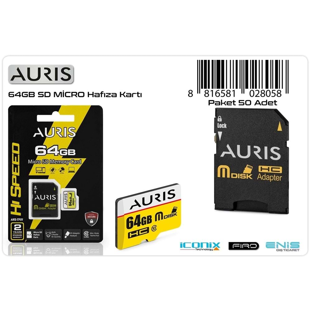 Aurıs 4GB Class 10 MicroSD Hafıza Kartı