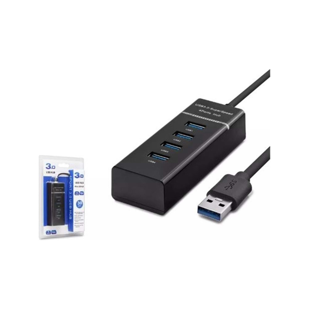 Hadron Hdx7017 Usb3.0 Hub 3*Usb + Usb3.0 4in1 30Cm Siyah