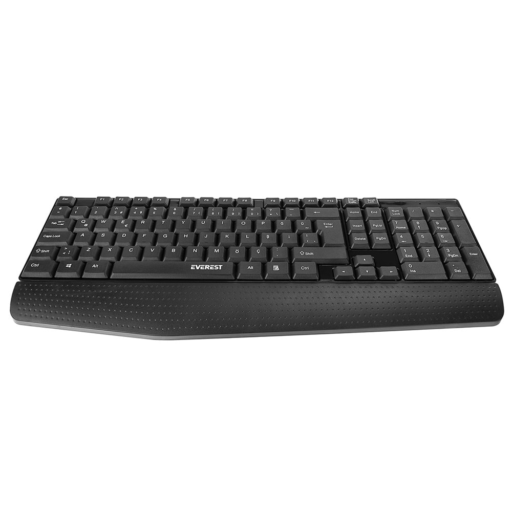 Everest KB-951U Siyah USB Bilek Destekli Q Standart Ofis Klavye