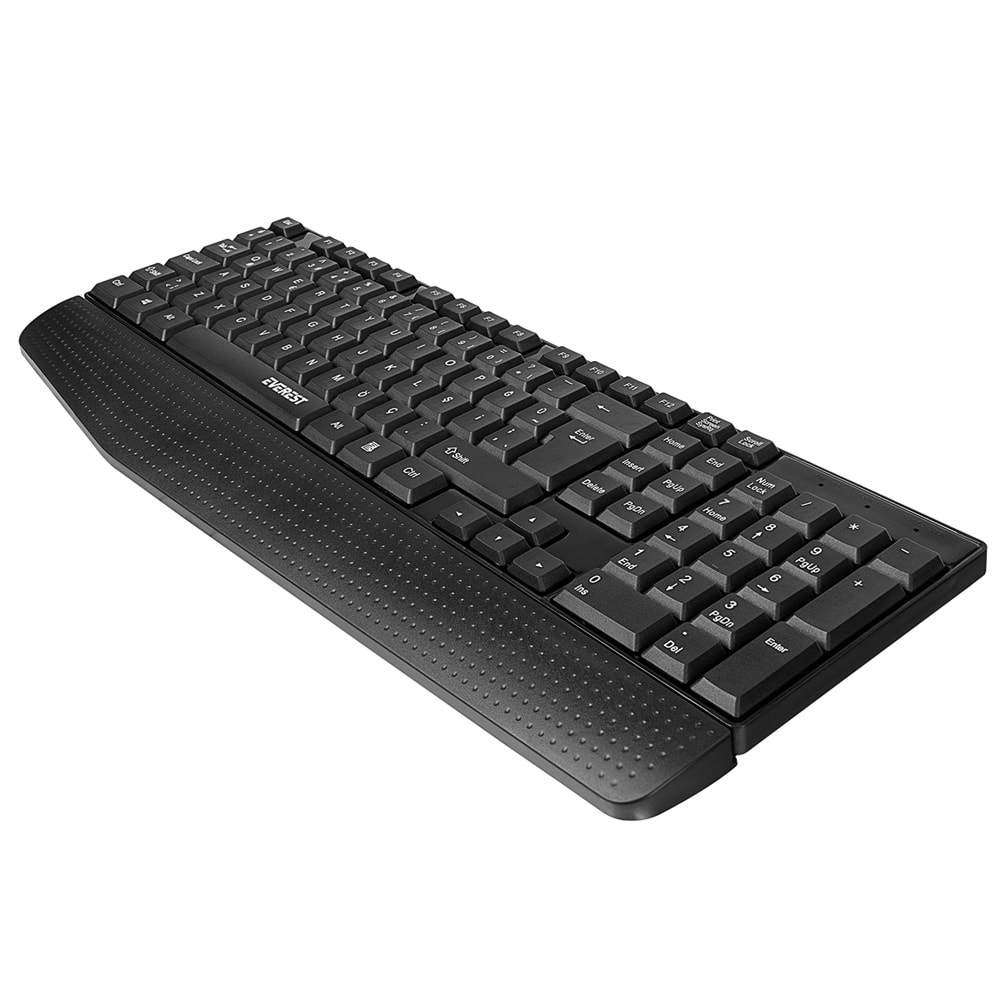 Everest KB-951U Siyah USB Bilek Destekli Q Standart Ofis Klavye