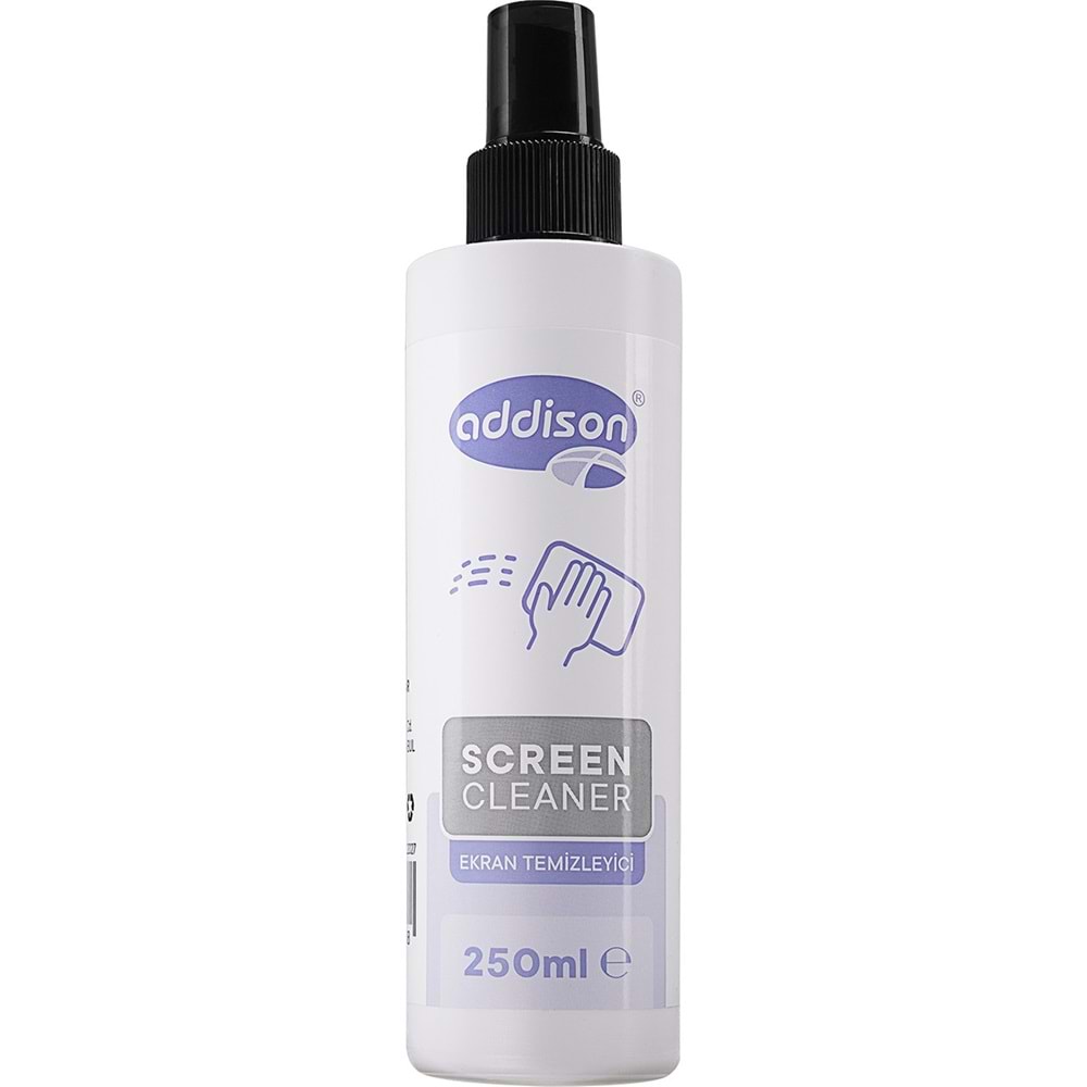Addison 300871 Ekran Temizleyici Sprey 250ml + Mikrofiber Bez