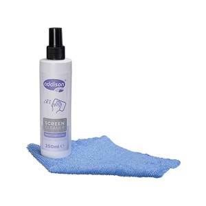Addison 300871 Ekran Temizleyici Sprey 250ml + Mikrofiber Bez