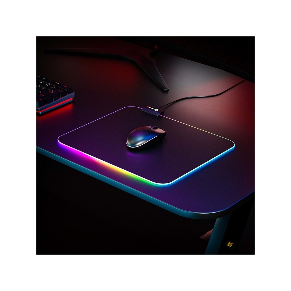 Rampage BLITZ RGB M (MP-23) Siyah 252*328*3mm RGB Ledli Gaming Mouse Pad