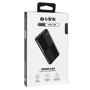 S-link IP-G12N 10000mAh Micro+Usb+ Type-C Giriş+Çıkış Siyah Taşınabilir Pil Şarj Cihazı Powerbank