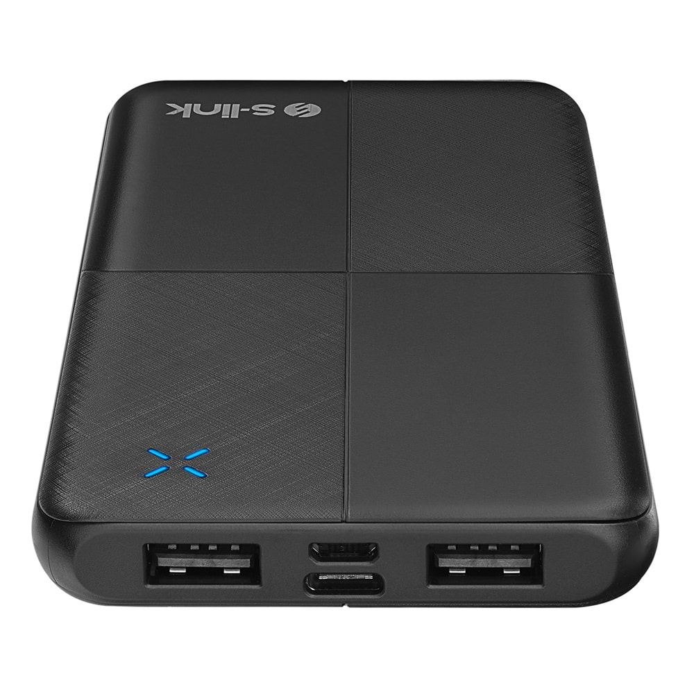 S-link IP-G12N 10000mAh Micro+Usb+ Type-C Giriş+Çıkış Siyah Taşınabilir Pil Şarj Cihazı Powerbank