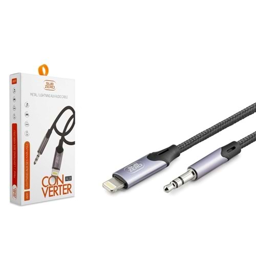 Subzero AX91 Lightning to 3.5 Mm Metal Hasır Aux Kablo