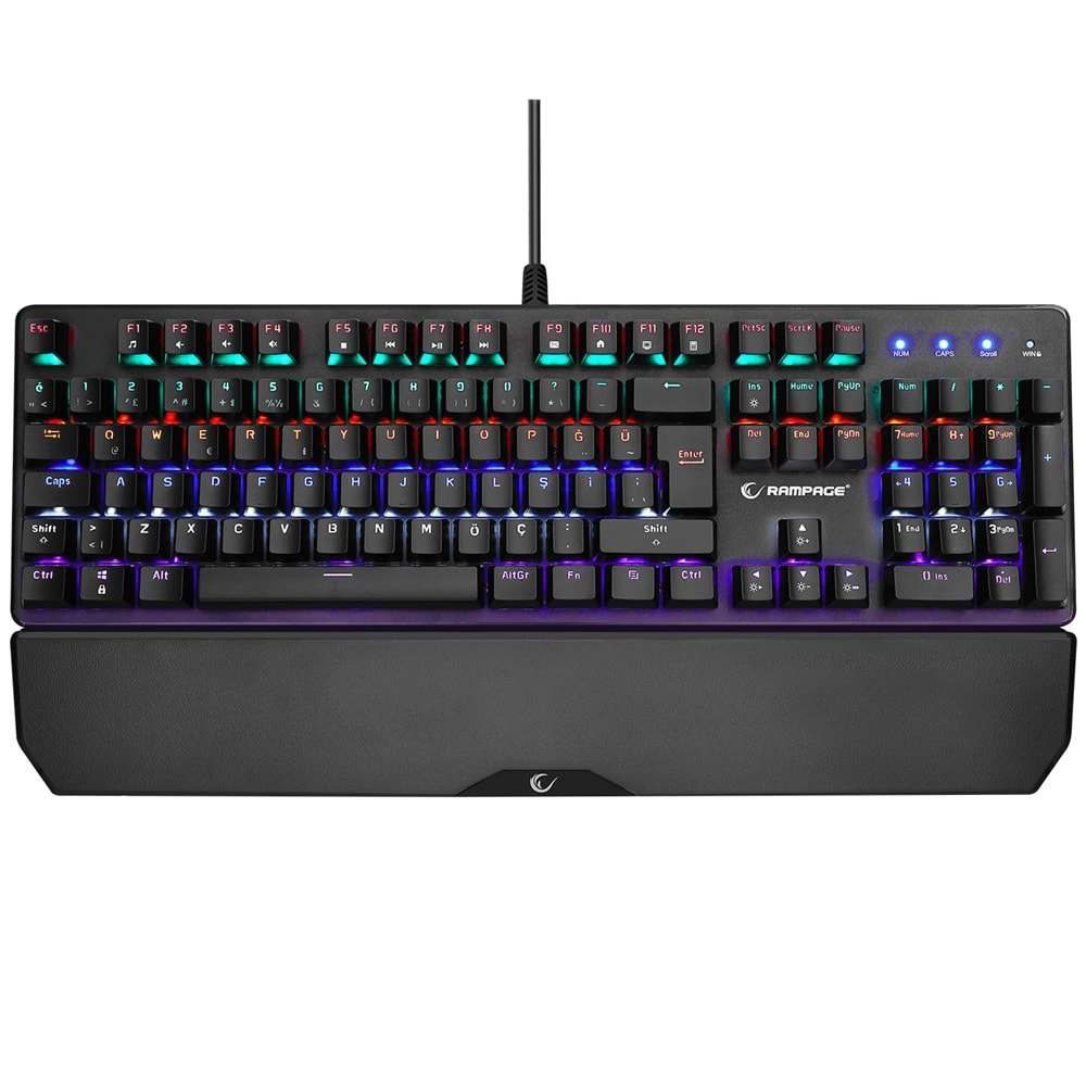 Rampage KB-R86 UMBRA Siyah USB Rainbow Aydınlatmalı Red Switch Mekanik Gaming Oyuncu Klavye