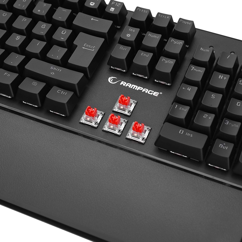 Rampage KB-R86 UMBRA Siyah USB Rainbow Aydınlatmalı Red Switch Mekanik Gaming Oyuncu Klavye