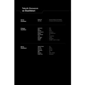 Rampage MIRACLE MC27RQ180 27'' 180Hz 1ms Fast IPS QHD 2K HDR Freesync Pivot PC Flat Oyuncu Monitörü