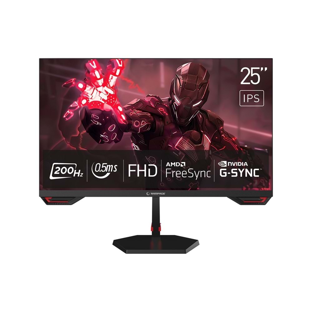 Rampage CRIMSON CR25R180 25'' 200Hz 0.5ms CSOT FAST IPS FHD Freesync/G-Sync PC Flat Oyuncu Monitörü