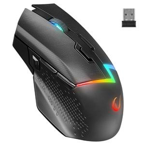 Rampage DROP M3 V2 24000 DPI 3311 Sensor Siyah RGB Şarjlı Kablosuz 80 Milyon Huano Switch Gaming Oyuncu Mouse