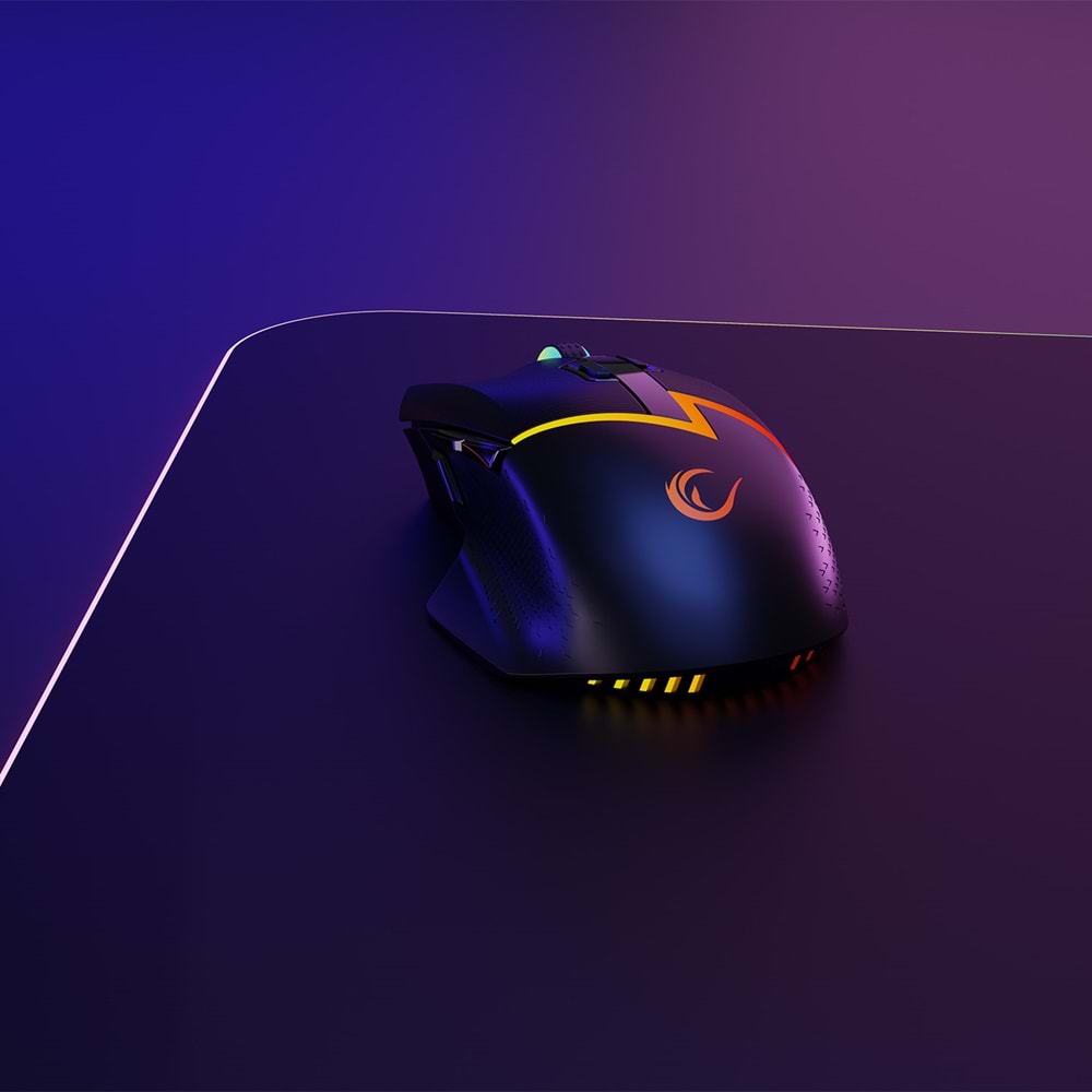 Rampage DROP M3 V2 24000 DPI 3311 Sensor Siyah RGB Şarjlı Kablosuz 80 Milyon Huano Switch Gaming Oyuncu Mouse