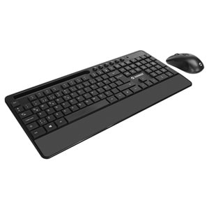 Everest KM-9676 Siyah Multimedya Tablet-Telefon Standlı Klavye + Mouse Set