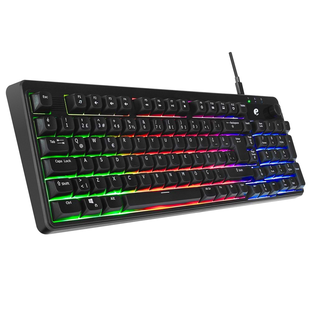 Acer eMachines EAK860 Siyah USB Rainbow Aydınlatmalı Q Standart Kompakt Klavye