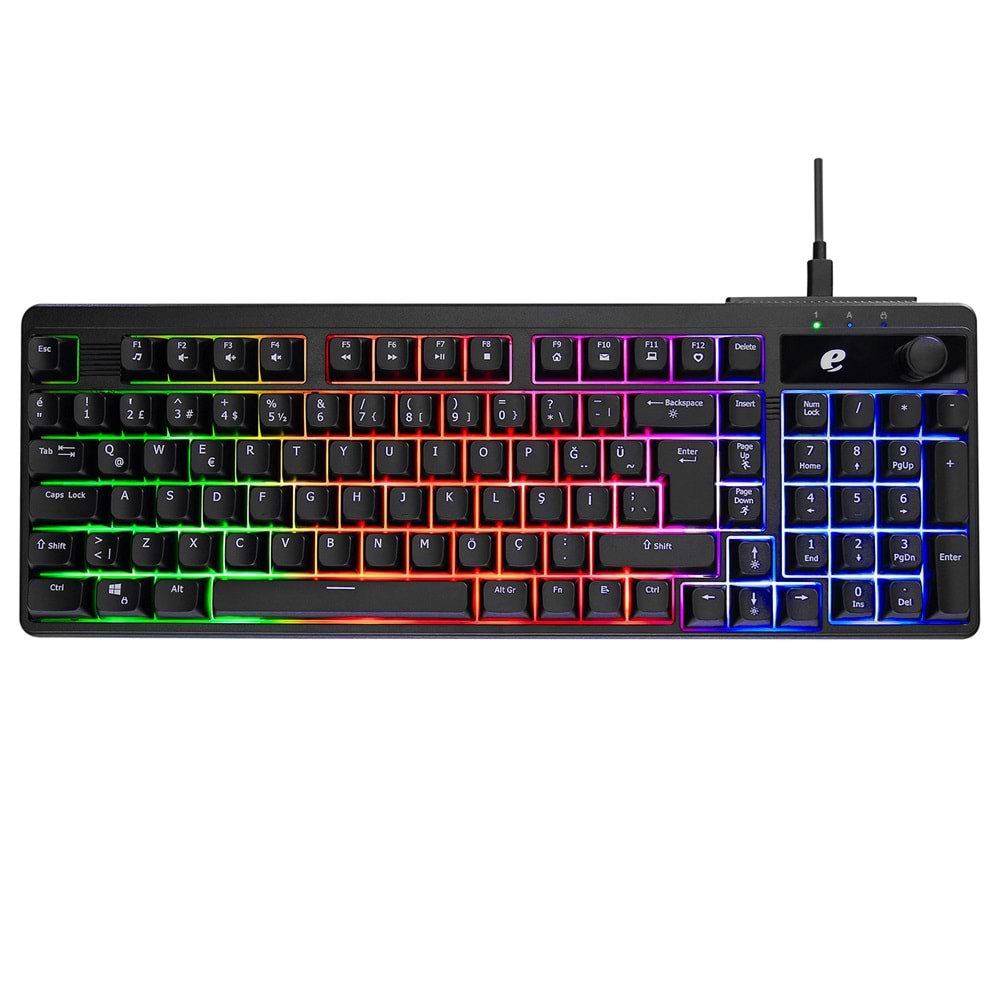 Acer eMachines EAK860 Siyah USB Rainbow Aydınlatmalı Q Standart Kompakt Klavye