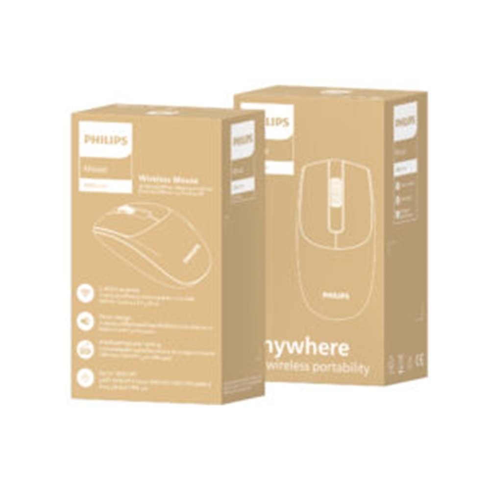 Philips SPK7398 Kablosuz 1600DPI 3 Tuşlu Optik Mouse Siyah