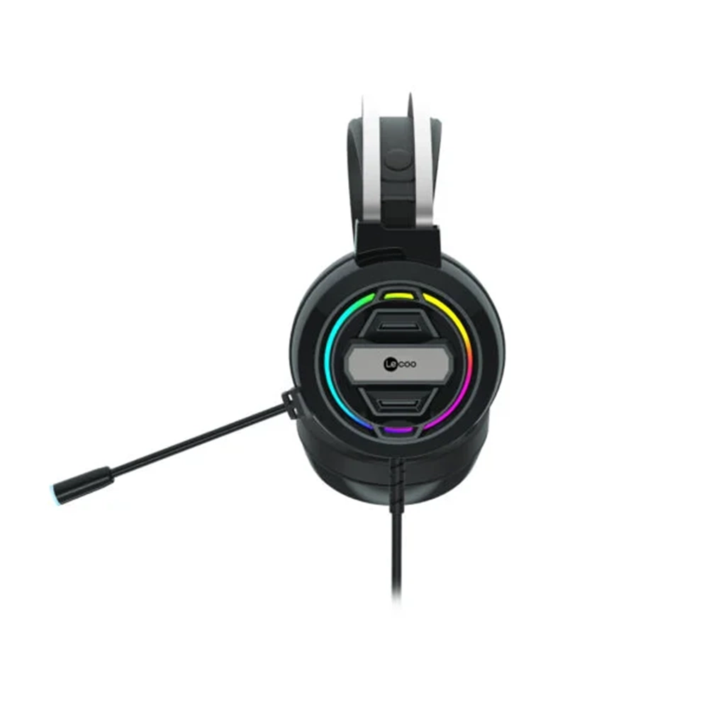 Lecoo HT401 Kablolu USB2.0 RGB LED Aydınlatmalı Kulak Üstü Gaming Kulaklık Siyah