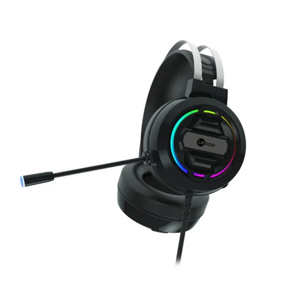 Lecoo HT401 Kablolu USB2.0 RGB LED Aydınlatmalı Kulak Üstü Gaming Kulaklık Siyah