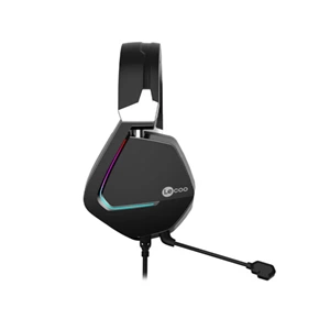 Lecoo HT402 USB + 3.5mm Jack Kablolu RGB LED Aydınlatmalı Çıkartılabilir Mikrofonlu Kulak Üstü Gaming Kulaklık Siyah