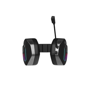 Lecoo HT402 USB + 3.5mm Jack Kablolu RGB LED Aydınlatmalı Çıkartılabilir Mikrofonlu Kulak Üstü Gaming Kulaklık Siyah