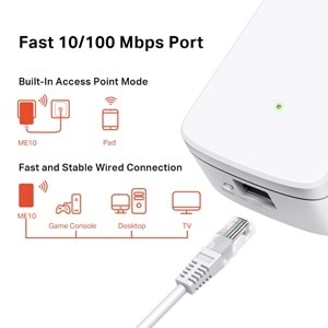Tp-link Mercusys ME10 Wi-Fi Menzil Genişletici, 300Mbps, Beyaz