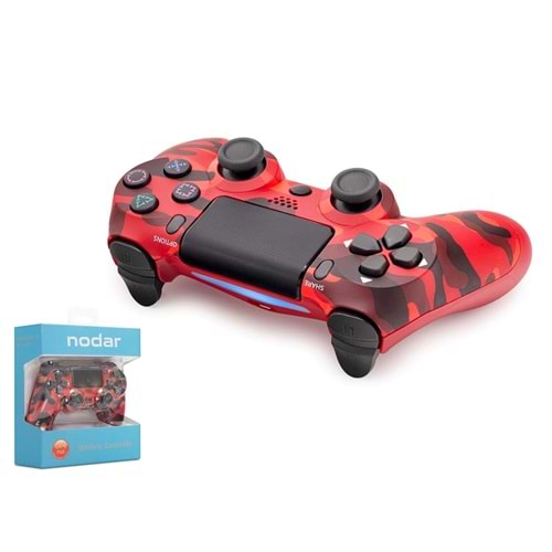 NODAR ND400O PS4 Uyumlu Kablosuz GamePad Oyun Kolu - Kırmızı Kamuflaj